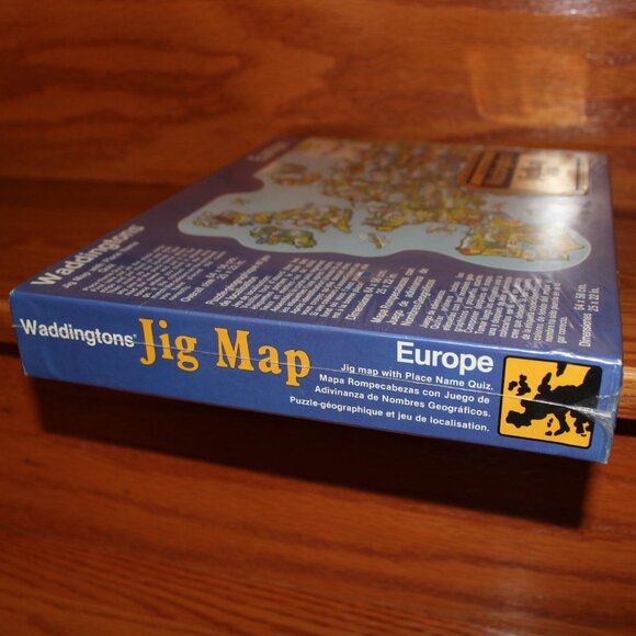 3/$188❤️sealed 1982 Europe Jig Map Waddingtons Puzzle Jig Map Place Name Quiz - Picture 5 of 6